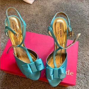 Blue Kate Spade Satin Heels 6.5